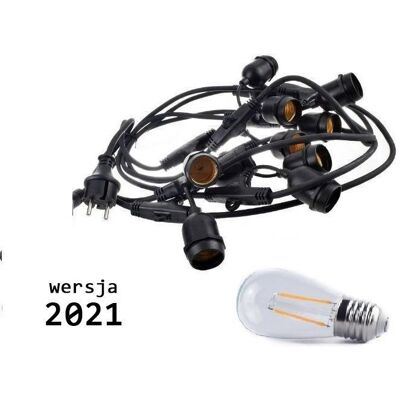 area-led Profesjonalna girlanda ogrodowa 10m 10 żarówek LED 2W ST45 E27 2800K ciepła biała barwa światla area-led Profesjonalna girlanda ogrodowa 10m 10 żarówek LED 2W ST45 E27 2800K ciepła biała barwa światla