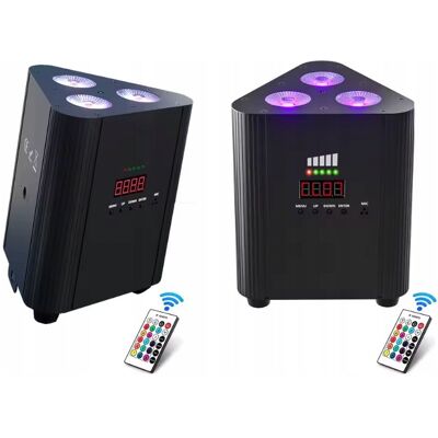 Inny producent Rudderstar Par LED RGBW 4in1 3×4 W DMX512 Akumulator Bezprzewodowy 2 szt Inny producent Rudderstar Par LED RGBW 4in1 3×4 W DMX512 Akumulator Bezprzewodowy 2 szt