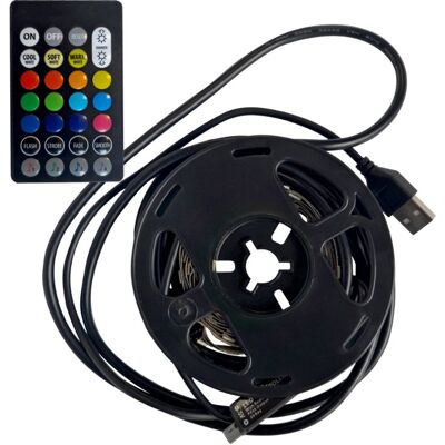 SANICO 321336 Taśma LED RGBW 2 x 1m do podświetlenia TV + pilot max 8W Kąt wiązki światła: 120° Strumień świetlny: 55lm 3000K USB 5V DC SANICO 321336 Taśma LED RGBW 2 x 1m do podświetlenia TV + pilot max 8W Kąt wiązki światła: 120° Strumień świetlny: 55lm 3000K USB 5V DC