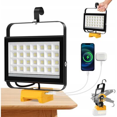 Inny producent T-SUN LED Reflektor Dewalt 18V 100W Przenośna Lampa LED 6000K Bez Baterii Inny producent T-SUN LED Reflektor Dewalt 18V 100W Przenośna Lampa LED 6000K Bez Baterii
