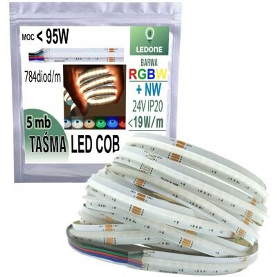 LED-ONE Taśma LED COB 784diod linia światła RGBW + NW neutralna 24V LED-ONE Taśma LED COB 784diod linia światła RGBW + NW neutralna 24V