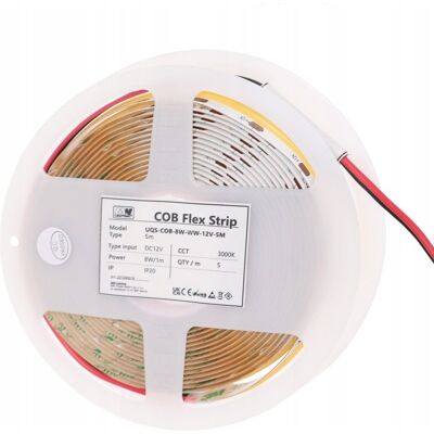 TAŚMA LED LED-COB-12V/8W-WW/5M - 3000K MW Lighting TAŚMA LED LED-COB-12V/8W-WW/5M - 3000K MW Lighting
