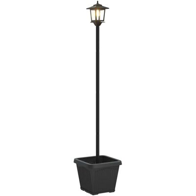 vidaXL Lampka solarna z donicą with LED Bulb Czarny 32 x 32 x 158 cm vidaXL Lampka solarna z donicą with LED Bulb Czarny 32 x 32 x 158 cm
