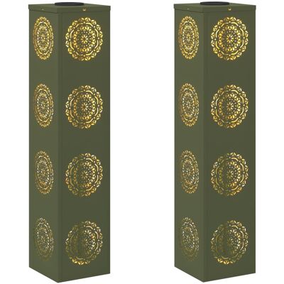 Inny producent vidaXL Słoneczna LED lampa na ścieżkę 2 pcs Zielony oliwkowy Inny producent vidaXL Słoneczna LED lampa na ścieżkę 2 pcs Zielony oliwkowy