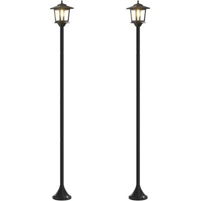 vidaXL Zestaw Lamp Post with LED Bulb 2 szt. Czarny 16 x 16 x 156 cm vidaXL Zestaw Lamp Post with LED Bulb 2 szt. Czarny 16 x 16 x 156 cm