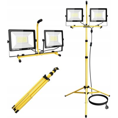 Inny producent WILLPOWER LED Reflektor 2x100W Na Statywie 20000lm Wodoodporny Do Warsztatu Inny producent WILLPOWER LED Reflektor 2x100W Na Statywie 20000lm Wodoodporny Do Warsztatu