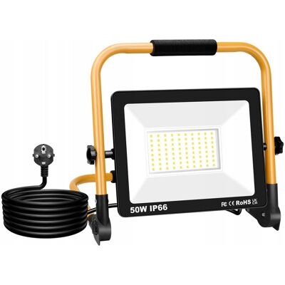 Inny producent WILLPOWER Przenośny LED Reflektor 50W 5000LM IP66 do Warsztatu Garażu Inny producent WILLPOWER Przenośny LED Reflektor 50W 5000LM IP66 do Warsztatu Garażu