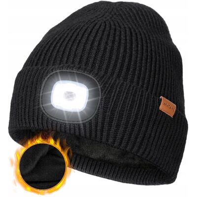 Inny producent WMCAPS Czapka Zimowa LED Ciepła Z Latarką USB Czarna Inny producent WMCAPS Czapka Zimowa LED Ciepła Z Latarką USB Czarna