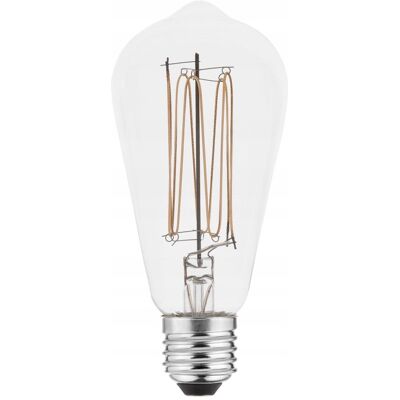Żarówka dekoracyjna filament LED WAVE ST64, 6W, 2200K, 500lm, 360°, E27 GTV Żarówka dekoracyjna filament LED WAVE ST64, 6W, 2200K, 500lm, 360°, E27 GTV