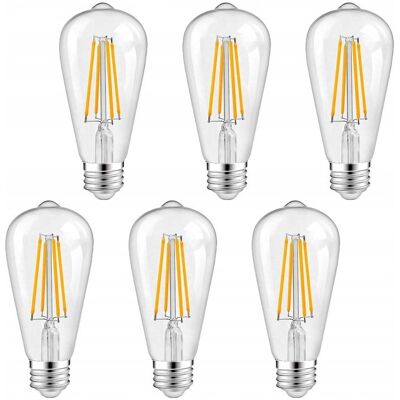Savineo Żarówka E27 LED filament 6W 600lm=50W ozdobna ST64 Zestaw 6 szt. Savineo Żarówka E27 LED filament 6W 600lm=50W ozdobna ST64 Zestaw 6 szt.