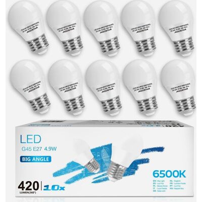 Inny producent Żarówka Led E27 10 Sztuk 5w 420lm Zimna Biała Energooszczędna G45 230v Inny producent Żarówka Led E27 10 Sztuk 5w 420lm Zimna Biała Energooszczędna G45 230v