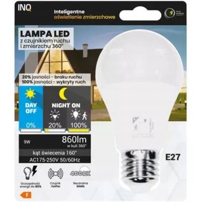 Ecolight ŻARÓWKA LED Z CZUJNIKIEM RUCHU I ZMIERZCHU E27 9W Ecolight ŻARÓWKA LED Z CZUJNIKIEM RUCHU I ZMIERZCHU E27 9W