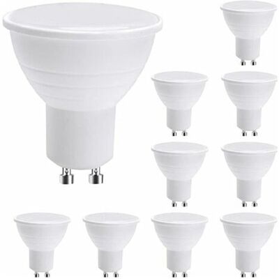 Inny producent Żarówki LED GU10, 10 sztuk, żarówki LED GU10, 7 W zimnej bieli (odpowiednik 50 W halogenu), żarówka energooszczędna, 600 lm, kąt świecenia 120°, nie.. Inny producent Żarówki LED GU10, 10 sztuk, żarówki LED GU10, 7 W zimnej bieli (odpowiednik 50 W halogenu), żarówka energooszczędna, 600 lm, kąt świecenia 120°, nie..
