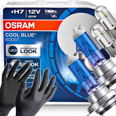 AGMI Żarówki Osram H7 Cool Blue Boost 5500K Białe + W5W Clear LED + Rękawiczki AGMI Żarówki Osram H7 Cool Blue Boost 5500K Białe + W5W Clear LED + Rękawiczki