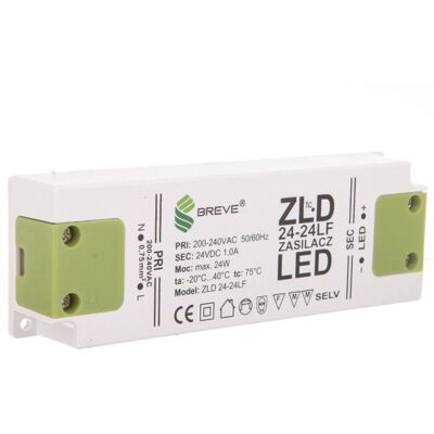 BREVE Zasilacz Led 24V Dc 24W Zld 24-24Lf 1,0A 19724-9016 BREVE Zasilacz Led 24V Dc 24W Zld 24-24Lf 1,0A 19724-9016