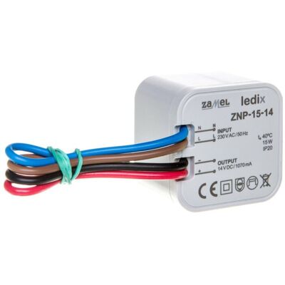 ZAMEL Zasilacz LED dopuszkowy 14V DC 15W ZNP-15-14 LDX10000031 ZAMEL Zasilacz LED dopuszkowy 14V DC 15W ZNP-15-14 LDX10000031