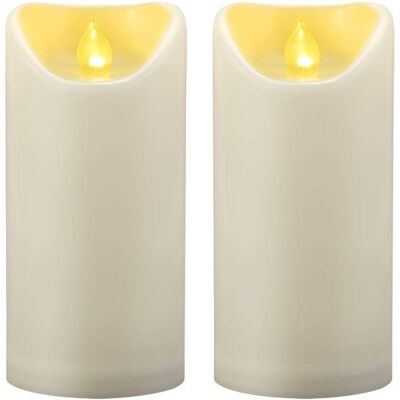 Inny producent Zestaw 2 Wodoodpornych Bateryjncyh Świec LED Patio, 7,6 x 15,2 cm Inny producent Zestaw 2 Wodoodpornych Bateryjncyh Świec LED Patio, 7,6 x 15,2 cm