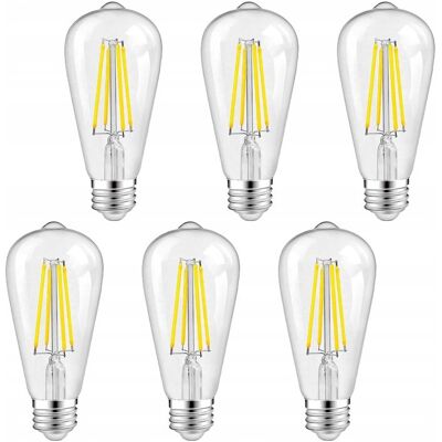 Savineo Zestaw 6 szt Żarówka E27 LED filament 10W 1000lm ozdobna ST64 Savineo Zestaw 6 szt Żarówka E27 LED filament 10W 1000lm ozdobna ST64