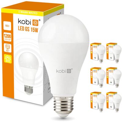 Kobi Zestaw 6x żarówka LED GS E27 15W barwa ciepłobiała Kobi Zestaw 6x żarówka LED GS E27 15W barwa ciepłobiała