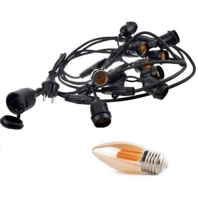 area-led Zestaw girlanda ogrodowa 10m 20pkt + 20szt żarówka 4W C350 E27 2300K bursztynowa barwa area-led Zestaw girlanda ogrodowa 10m 20pkt + 20szt żarówka 4W C350 E27 2300K bursztynowa barwa