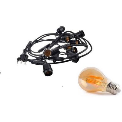 area-led Zestaw girlanda ogrodowa 10m 20pkt + 20szt żarówka 8W A60 E27 2300K ciepła area-led Zestaw girlanda ogrodowa 10m 20pkt + 20szt żarówka 8W A60 E27 2300K ciepła