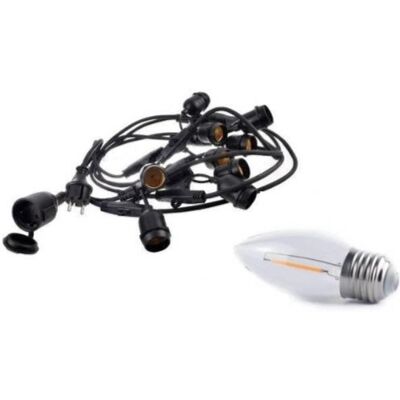 area-led Zestaw girlanda ogrodowa 20m 40pkt + 40szt żarówka 1W C350 E27 2700K barwa ciepła biała area-led Zestaw girlanda ogrodowa 20m 40pkt + 40szt żarówka 1W C350 E27 2700K barwa ciepła biała