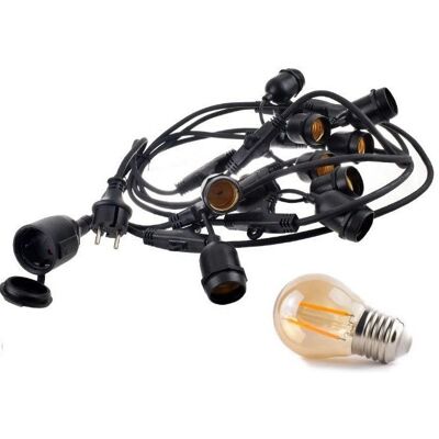 area-led Zestaw girlanda ogrodowa 20m 40pkt + 40szt żarówka 2W G45 E27 2300K barwa bursztynowa area-led Zestaw girlanda ogrodowa 20m 40pkt + 40szt żarówka 2W G45 E27 2300K barwa bursztynowa