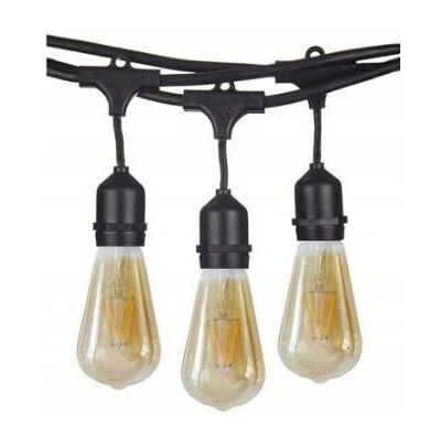 area-led Zestaw girlanda ogrodowa żarówkowa 15m 15pkt + 15szt żarówka LED ST64 E27 Filament 2300K 8W area-led Zestaw girlanda ogrodowa żarówkowa 15m 15pkt + 15szt żarówka LED ST64 E27 Filament 2300K 8W