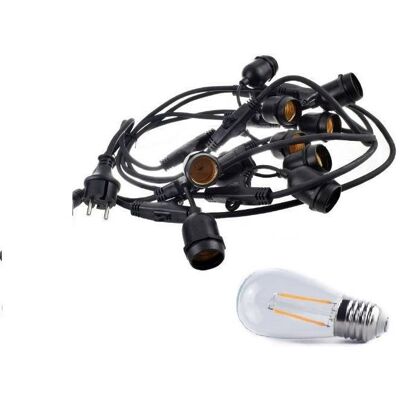 area-led Zestaw girlanda ogrodowa żarówkowa 15m 15pkt+15szt żarówka vintage retro Edison Filament LED 2W ST45 E27 2800K area-led Zestaw girlanda ogrodowa żarówkowa 15m 15pkt+15szt żarówka vintage retro Edison Filament LED 2W ST45 E27 2800K