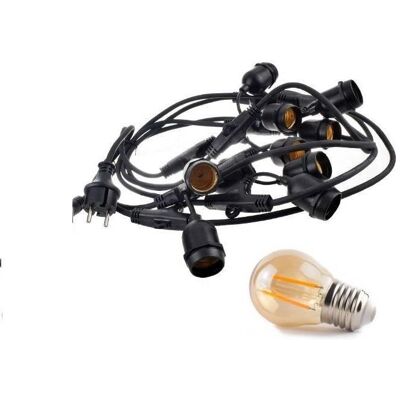 area-led Zestaw girlanda ogrodowa żarówkowa 20m 20pkt + 20szt żarówka vintage retro Edison Filament LED 2W G45 E27 2300K area-led Zestaw girlanda ogrodowa żarówkowa 20m 20pkt + 20szt żarówka vintage retro Edison Filament LED 2W G45 E27 2300K