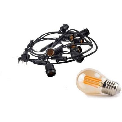 area-led Zestaw girlanda ogrodowa żarówkowa 20m 20pkt + 20szt żarówka vintage retro Edison Filament LED 4W G45 E27 2300K area-led Zestaw girlanda ogrodowa żarówkowa 20m 20pkt + 20szt żarówka vintage retro Edison Filament LED 4W G45 E27 2300K