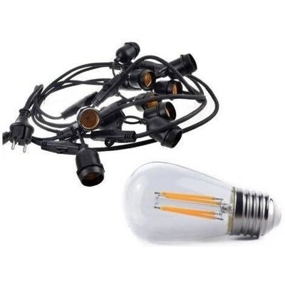area-led Zestaw girlanda ogrodowa żarówkowa 20m 20pkt + 20szt żarówka vintage retro Edison Filament LED 4W ST45 E27 2800K area-led Zestaw girlanda ogrodowa żarówkowa 20m 20pkt + 20szt żarówka vintage retro Edison Filament LED 4W ST45 E27 2800K