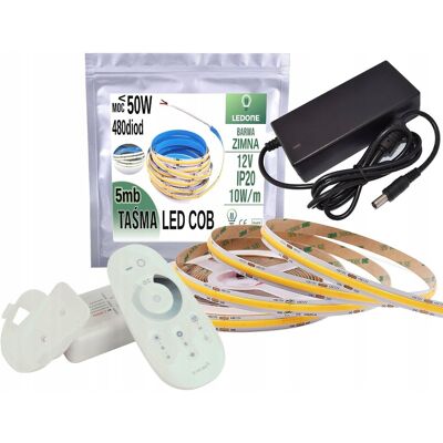 LED-ONE ZESTAW LED linia COB CW 12V 50W 5mb Pilot RF dotyk LED-ONE ZESTAW LED linia COB CW 12V 50W 5mb Pilot RF dotyk