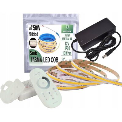 LED-ONE ZESTAW LED linia COB NW 12V 50W 5mb Pilot RF dotyk LED-ONE ZESTAW LED linia COB NW 12V 50W 5mb Pilot RF dotyk