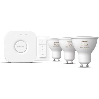 Zestaw Startowy Philips Hue 3 Inteligentne Reflektory Punktowe Gu10 + Regulator Przyciemniania Dimmer Switch Zestaw Startowy Philips Hue 3 Inteligentne Reflektory Punktowe Gu10 + Regulator Przyciemniania Dimmer Switch