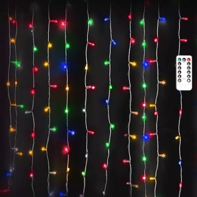 Aigostar Kolorowa Kurtyna Sople 3x3m Led Rgby Serowarnie Z Pilota Zasilane Usb Aigostar Kolorowa Kurtyna Sople 3x3m Led Rgby Serowarnie Z Pilota Zasilane Usb