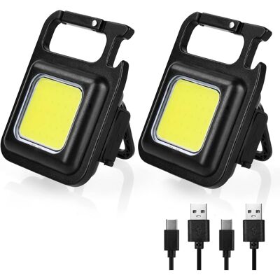 Inny producent Latarka 2 Sztuki Brelok Led Cob Magnes 800lm Akumulator Wodoodporna 4 Modalit, 2 Szt Inny producent Latarka 2 Sztuki Brelok Led Cob Magnes 800lm Akumulator Wodoodporna 4 Modalit, 2 Szt