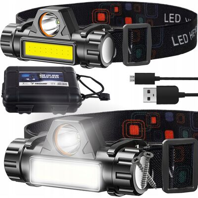 Inny producent Latarka Czołowa Led Lampka Czołówka 4w1 Usb + Etui Inny producent Latarka Czołowa Led Lampka Czołówka 4w1 Usb + Etui