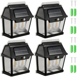 Berge 4x Lampy Solarne LED Ogrodowy Kinkiet Ścienny Z Czujnikiem Ruchu 3 Tryby Berge 4x Lampy Solarne LED Ogrodowy Kinkiet Ścienny Z Czujnikiem Ruchu 3 Tryby