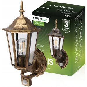 LUMILED Kinkiet Ogrodowy Lampa Elewacyjna Zewnętrzna LATARNIA E27 LED CZUJNIK RUCHU LUMILED Kinkiet Ogrodowy Lampa Elewacyjna Zewnętrzna LATARNIA E27 LED CZUJNIK RUCHU