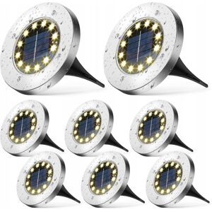 DomowyŚwiat LAMPA SOLARNA OGRODOWA 8szt DYSKI GRUNTOWE CZUJNIK ZMIERZCHU LAMPKI LED DomowyŚwiat LAMPA SOLARNA OGRODOWA 8szt DYSKI GRUNTOWE CZUJNIK ZMIERZCHU LAMPKI LED