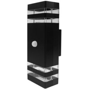 Ecolight Lampa Zewnętrzna LED Oprawa Elewacyjna Czujnik Ruchu PIR 2xGU10 IP44 CZARNA Ecolight Lampa Zewnętrzna LED Oprawa Elewacyjna Czujnik Ruchu PIR 2xGU10 IP44 CZARNA