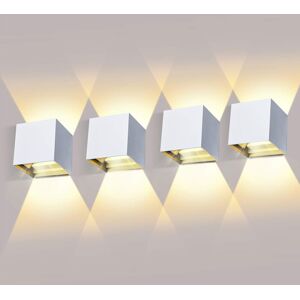 Inny producent LEDMO 4 Sztuki LED Kinkiet Wewnętrzny Zewnętrzny 12W 3000K IP65 Biały Inny producent LEDMO 4 Sztuki LED Kinkiet Wewnętrzny Zewnętrzny 12W 3000K IP65 Biały