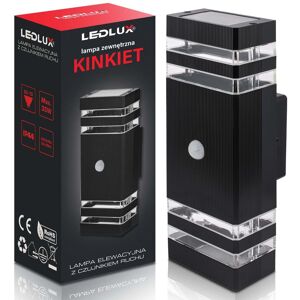 LEDLUX Lampa elewacyjna LED zewnętrzna kinkiet ogrodowy czujnik ruchu i zmierzchu LEDLUX Lampa elewacyjna LED zewnętrzna kinkiet ogrodowy czujnik ruchu i zmierzchu