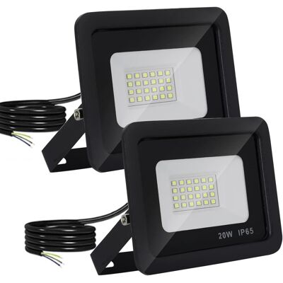 Inny producent 2 SZTUKI Ogrodowy reflektor LED, zewnętrzny naświetlacz, 20 W jaskrawa biel Inny producent 2 SZTUKI Ogrodowy reflektor LED, zewnętrzny naświetlacz, 20 W jaskrawa biel
