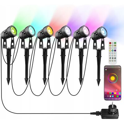 Inny producent 6ER LED Reflektory Ogrodowe RGBW Bluetooth APP Timer IP65 12V 20W Inny producent 6ER LED Reflektory Ogrodowe RGBW Bluetooth APP Timer IP65 12V 20W
