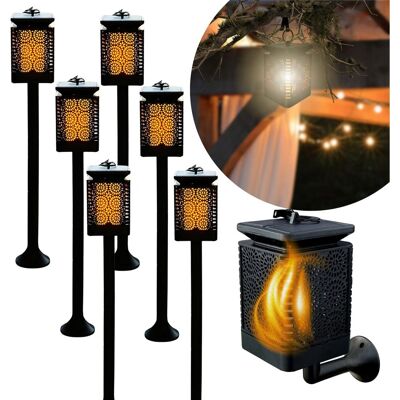 Reagle 6x Lampa Solarna 3w1 Ogrodowa LED, Lampion, Pochodnia Efekt Płomienia Latarnia BLIXTAR Reagle 6x Lampa Solarna 3w1 Ogrodowa LED, Lampion, Pochodnia Efekt Płomienia Latarnia BLIXTAR