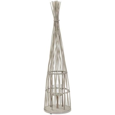ECD Germany lampion bambusowy o wysokości 132 cm z nastrojowym łańcuchem świetlnym LED, stylowa latarnia dekoracyjna w kolorze naturalnym z pleciony.. ECD Germany lampion bambusowy o wysokości 132 cm z nastrojowym łańcuchem świetlnym LED, stylowa latarnia dekoracyjna w kolorze naturalnym z pleciony..
