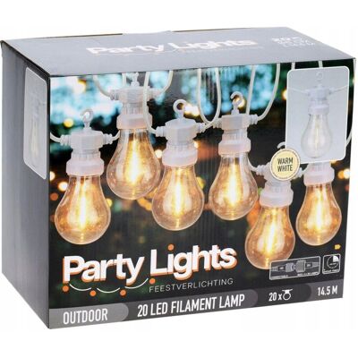 ProGarden Girlanda Ogrodowa Łańcuch Świetlny 14,5m 20x żarówek LED Zewnętrzna 230V ProGarden Girlanda Ogrodowa Łańcuch Świetlny 14,5m 20x żarówek LED Zewnętrzna 230V