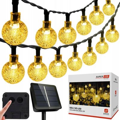 SuperLed Girlanda Solarna Ogrodowa Lampki Solarne 50x Żarówka Led Na Balkon 9,5m SuperLed Girlanda Solarna Ogrodowa Lampki Solarne 50x Żarówka Led Na Balkon 9,5m